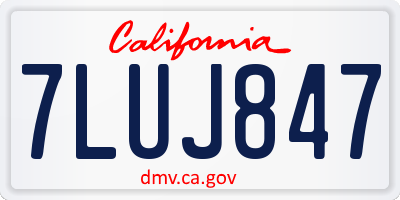 CA license plate 7LUJ847