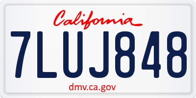 CA license plate 7LUJ848
