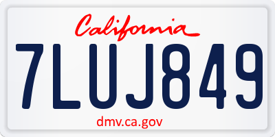 CA license plate 7LUJ849