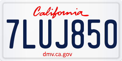 CA license plate 7LUJ850