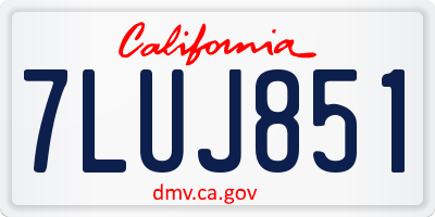 CA license plate 7LUJ851