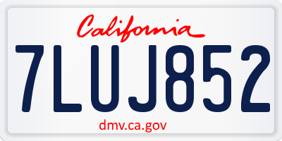 CA license plate 7LUJ852