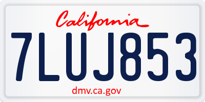 CA license plate 7LUJ853