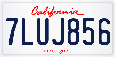 CA license plate 7LUJ856
