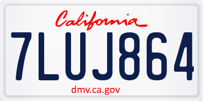 CA license plate 7LUJ864