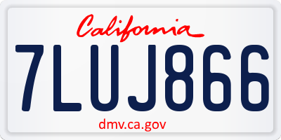 CA license plate 7LUJ866