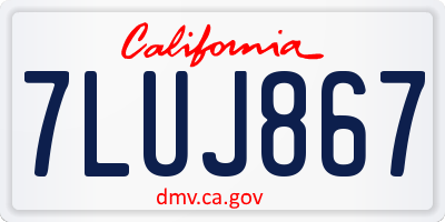 CA license plate 7LUJ867