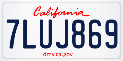CA license plate 7LUJ869