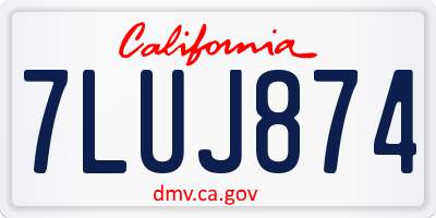 CA license plate 7LUJ874