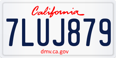 CA license plate 7LUJ879