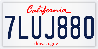 CA license plate 7LUJ880