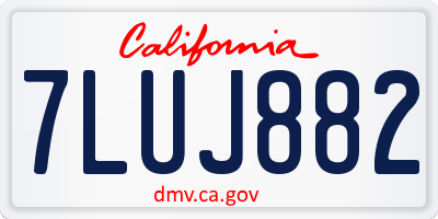 CA license plate 7LUJ882