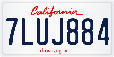 CA license plate 7LUJ884
