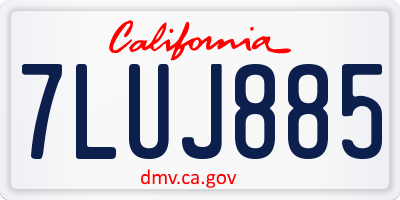 CA license plate 7LUJ885