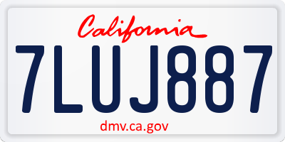 CA license plate 7LUJ887