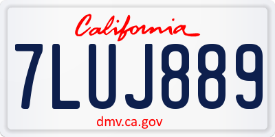 CA license plate 7LUJ889