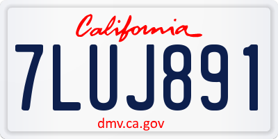 CA license plate 7LUJ891