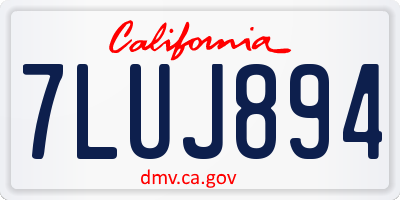 CA license plate 7LUJ894