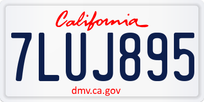 CA license plate 7LUJ895