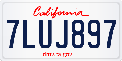 CA license plate 7LUJ897
