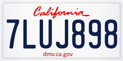 CA license plate 7LUJ898