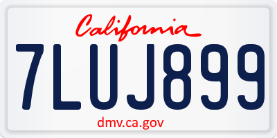 CA license plate 7LUJ899
