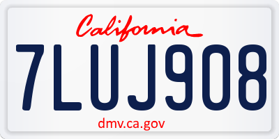 CA license plate 7LUJ908