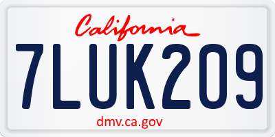 CA license plate 7LUK209
