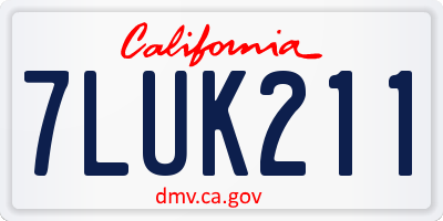 CA license plate 7LUK211