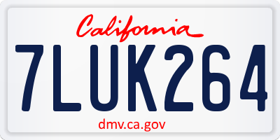 CA license plate 7LUK264