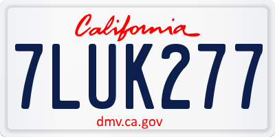 CA license plate 7LUK277