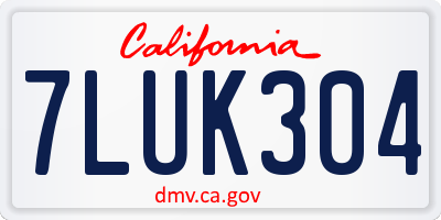 CA license plate 7LUK304