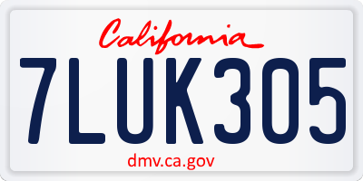 CA license plate 7LUK305