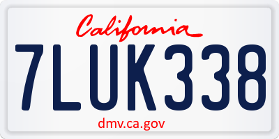 CA license plate 7LUK338
