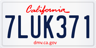 CA license plate 7LUK371