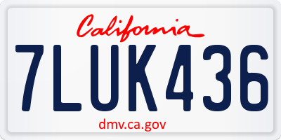 CA license plate 7LUK436