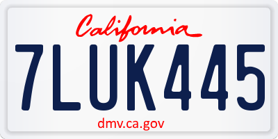 CA license plate 7LUK445