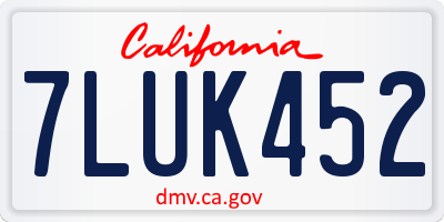 CA license plate 7LUK452