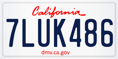 CA license plate 7LUK486