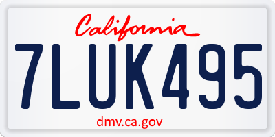 CA license plate 7LUK495