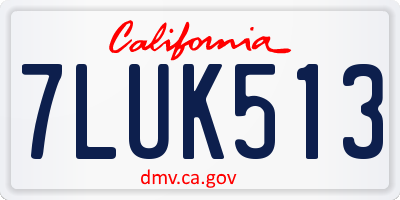 CA license plate 7LUK513
