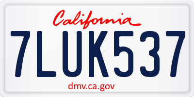 CA license plate 7LUK537