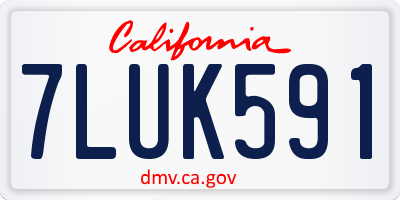 CA license plate 7LUK591