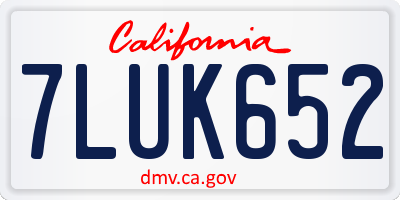 CA license plate 7LUK652