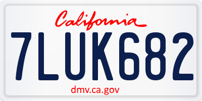 CA license plate 7LUK682