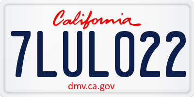 CA license plate 7LUL022
