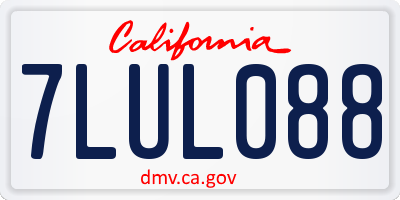 CA license plate 7LUL088