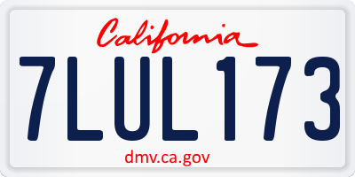 CA license plate 7LUL173