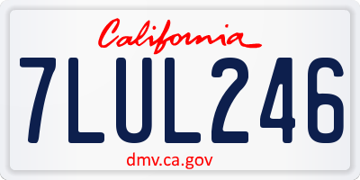 CA license plate 7LUL246