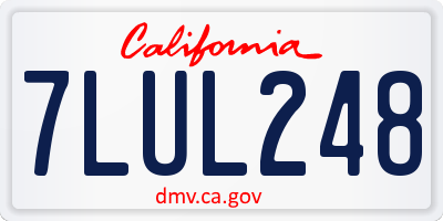 CA license plate 7LUL248